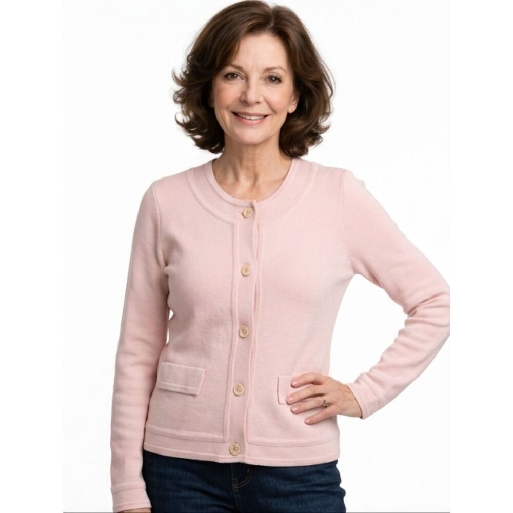 Talbots Light Pink Button-Up Cardigan/Jacket Size S Petite